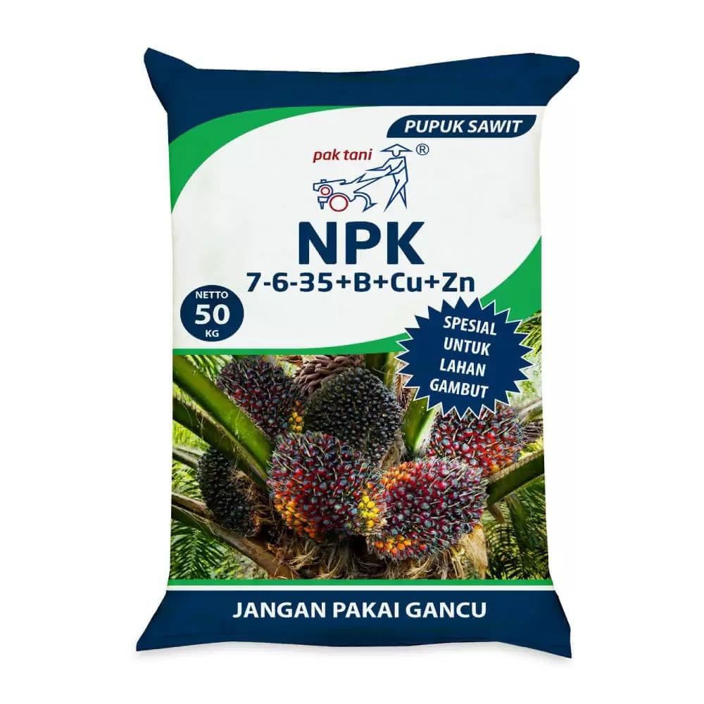 NPK Sawit 7-6-35+B+Cu+Zn Pak Tani 50kg