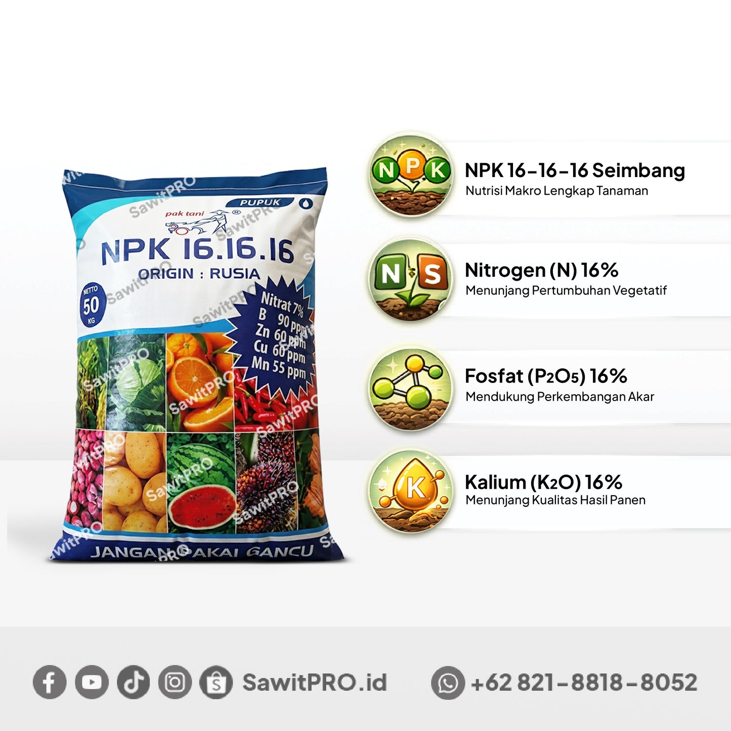 NPK 16-16-16 Pak Tani 50kg