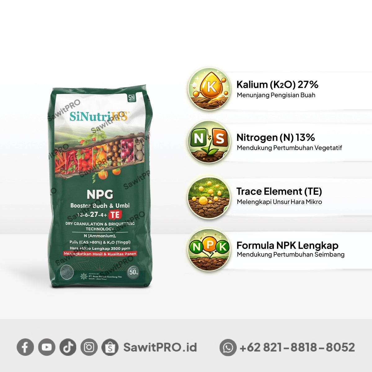 NPK SiNutriHS 13-6-27-4 0.65 B 50kg