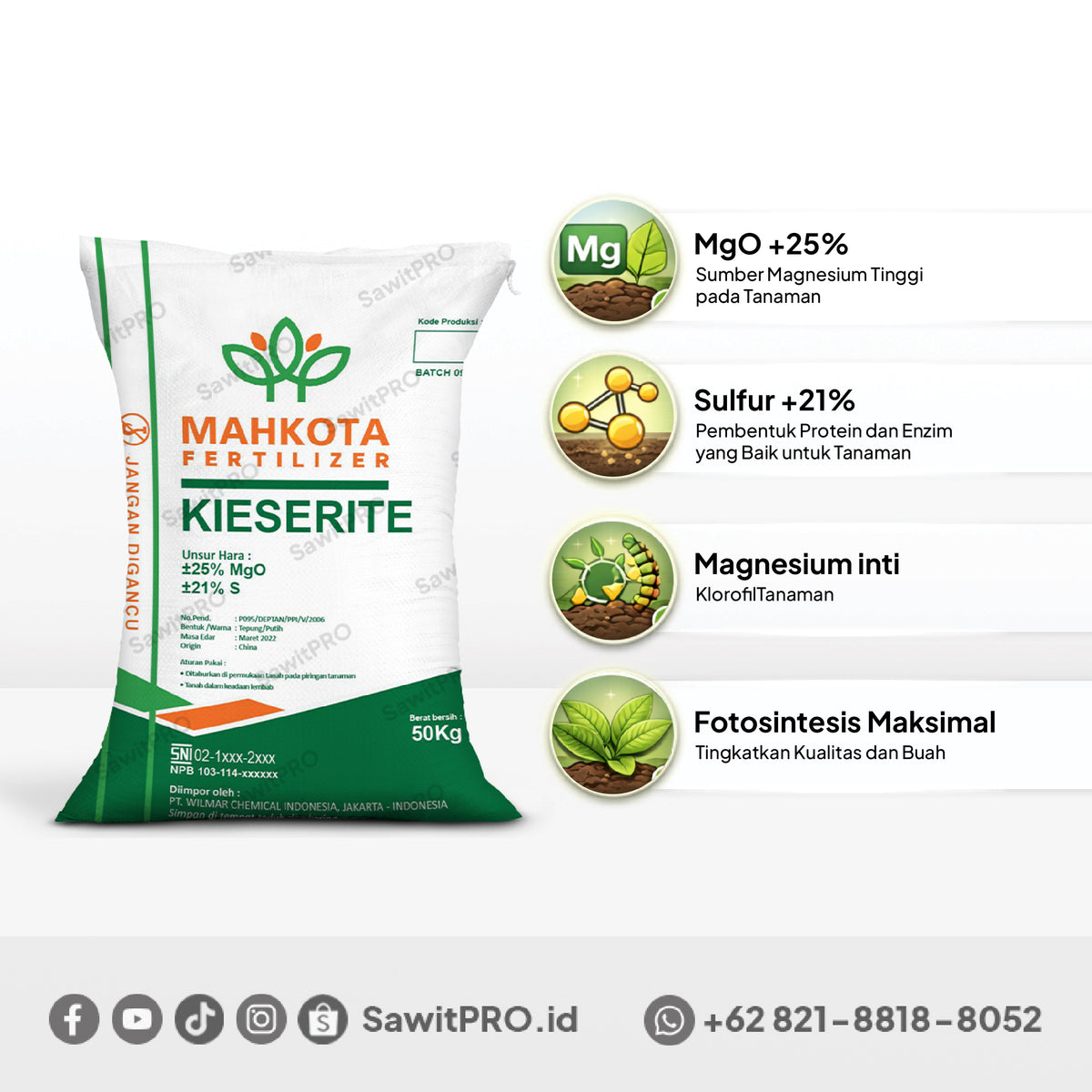 Kieserite Mahkota 50kg(GROSIR)