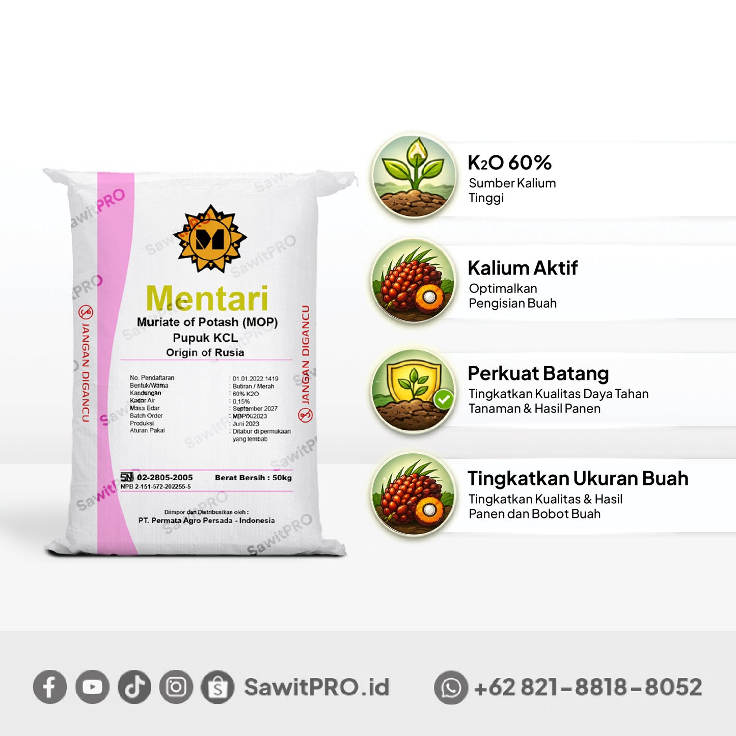 MOP/KCL Mentari 50kg